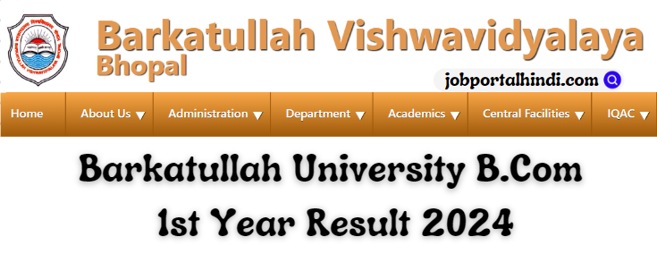 Barkatullah University B.Com 1st Year Result 2024